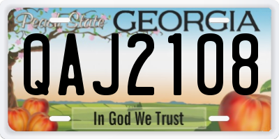 GA license plate QAJ2108