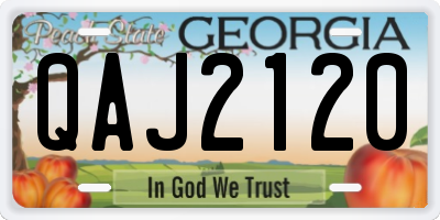 GA license plate QAJ2120