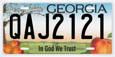 GA license plate QAJ2121