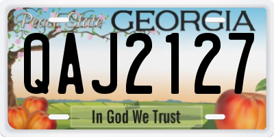 GA license plate QAJ2127