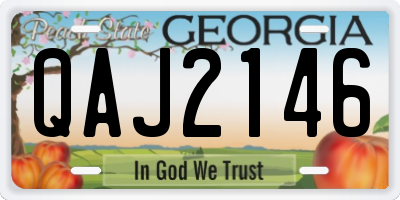GA license plate QAJ2146