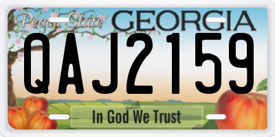 GA license plate QAJ2159
