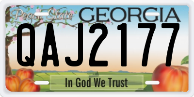 GA license plate QAJ2177
