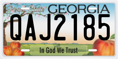 GA license plate QAJ2185