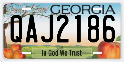 GA license plate QAJ2186