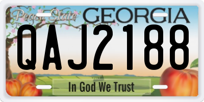 GA license plate QAJ2188