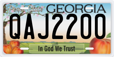 GA license plate QAJ2200