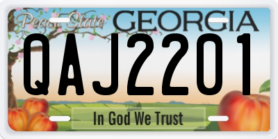 GA license plate QAJ2201