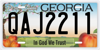 GA license plate QAJ2211