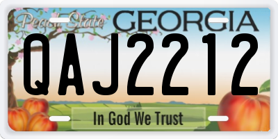 GA license plate QAJ2212