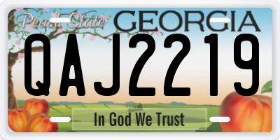 GA license plate QAJ2219