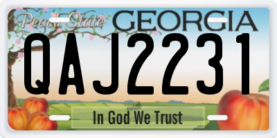 GA license plate QAJ2231