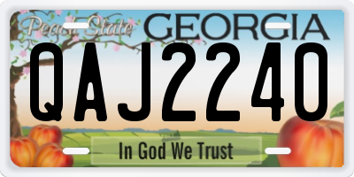 GA license plate QAJ2240