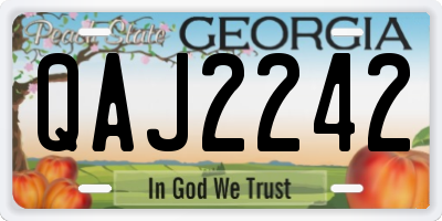GA license plate QAJ2242