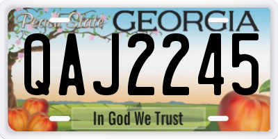 GA license plate QAJ2245