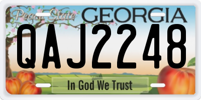 GA license plate QAJ2248