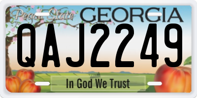 GA license plate QAJ2249