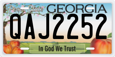GA license plate QAJ2252