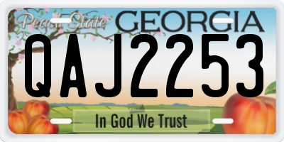 GA license plate QAJ2253