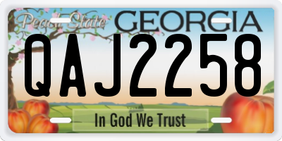 GA license plate QAJ2258