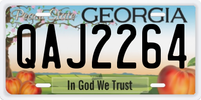 GA license plate QAJ2264