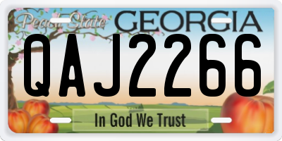 GA license plate QAJ2266