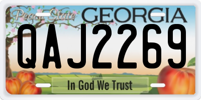 GA license plate QAJ2269