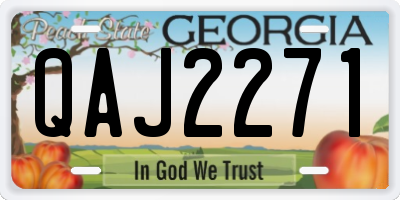 GA license plate QAJ2271