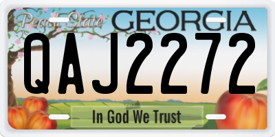GA license plate QAJ2272