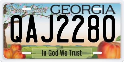 GA license plate QAJ2280