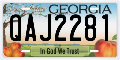 GA license plate QAJ2281