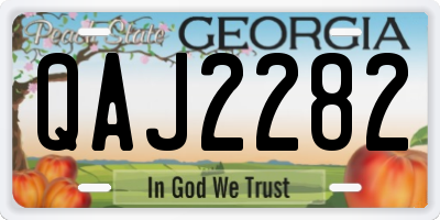 GA license plate QAJ2282