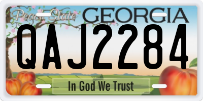 GA license plate QAJ2284