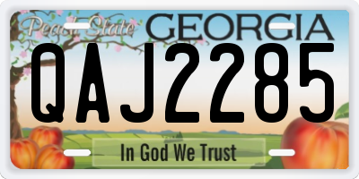 GA license plate QAJ2285