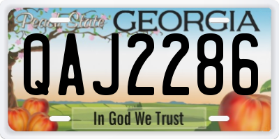 GA license plate QAJ2286
