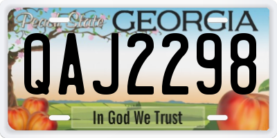 GA license plate QAJ2298