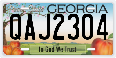 GA license plate QAJ2304
