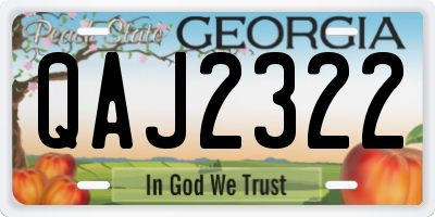 GA license plate QAJ2322
