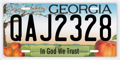 GA license plate QAJ2328