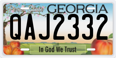 GA license plate QAJ2332