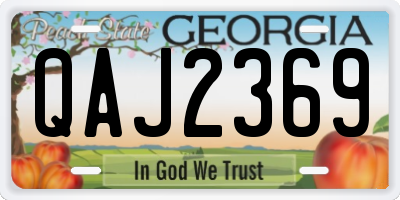 GA license plate QAJ2369