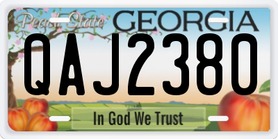 GA license plate QAJ2380