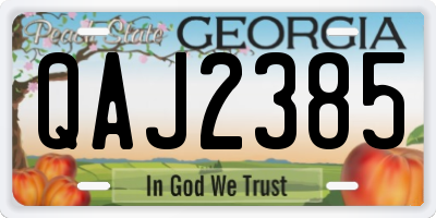 GA license plate QAJ2385