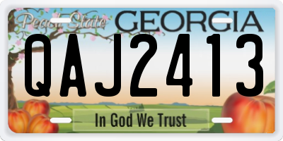 GA license plate QAJ2413