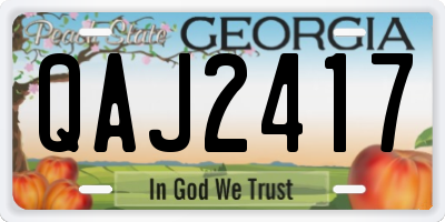 GA license plate QAJ2417