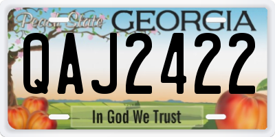 GA license plate QAJ2422