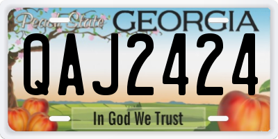 GA license plate QAJ2424