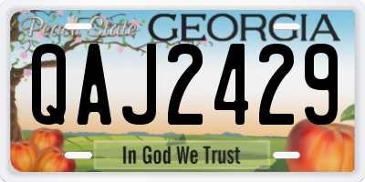 GA license plate QAJ2429