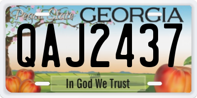 GA license plate QAJ2437