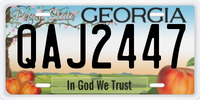 GA license plate QAJ2447